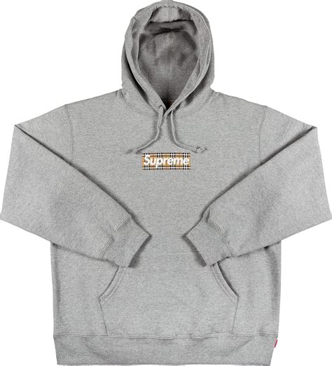 supreme burberry grey hoodie|burberry duck wool hoodie.